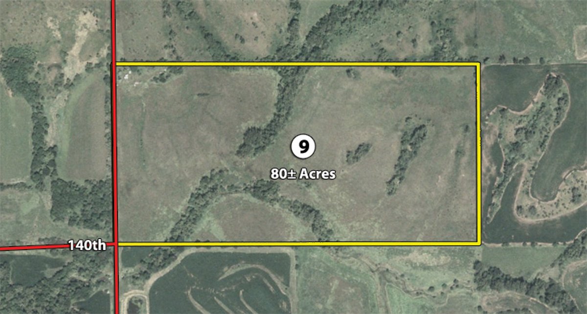 Tract map - Southwest Iowa Land Auction - Productive Tillable Land