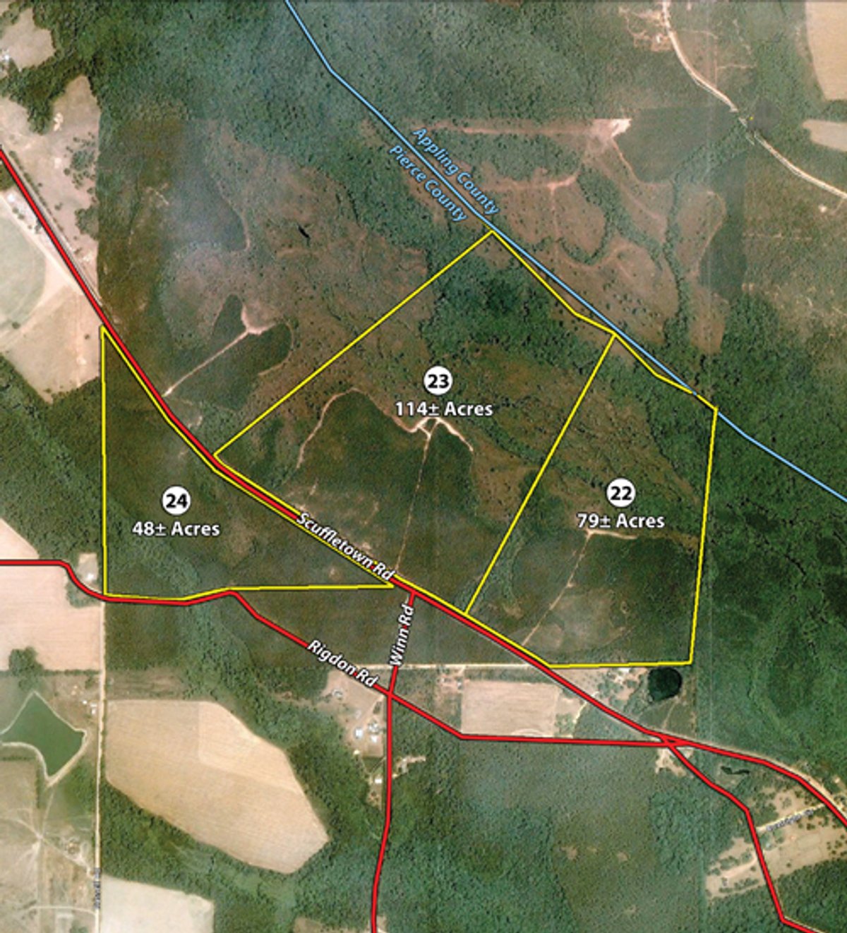 Tract map - Georgia Land Auction - 1,594+/- Acres in 31 Tracts