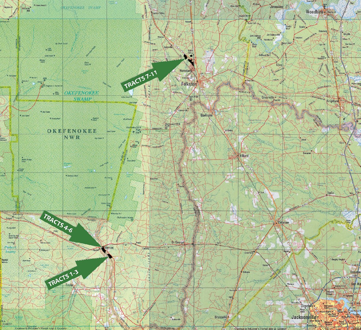 Area map - Georgia Land Auction - 1,594+/- Acres in 31 Tracts