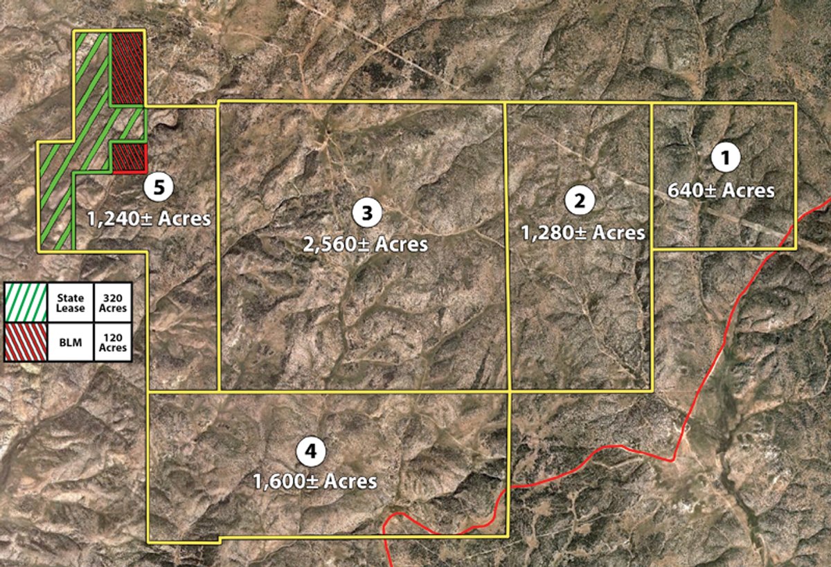 Tract map - 7,320 Acres Offered in 5 Tracts