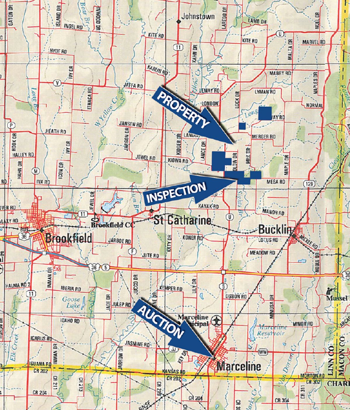 Area map - 745 Acres Offered in 16 Tracts