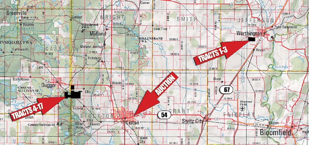 Area map - 491 Acres Offered in 17 Tracts