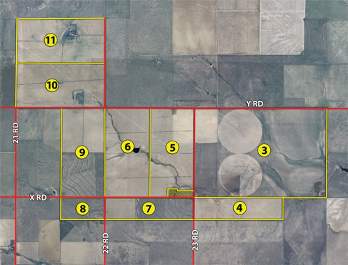 Tract map - Southeast Colorado Land Auction - 8,724 Acres in 26 Tracts