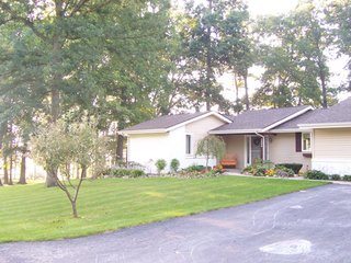 Beautiful 3 bedroom 2 bath home.  Includes attractive stone fireplace, open floor plan, newly remodeled bathroom, and custom hardwood kitchen cabinets.  All appliances stay other than (2) chest freezers in garage.  Over-sized garage.  

Wooded lot with beautiful landscaping.  Charming country setting in a great location.  Blacktop drive.   - Beautiful 3 Bedroom Home on Wooded Lot