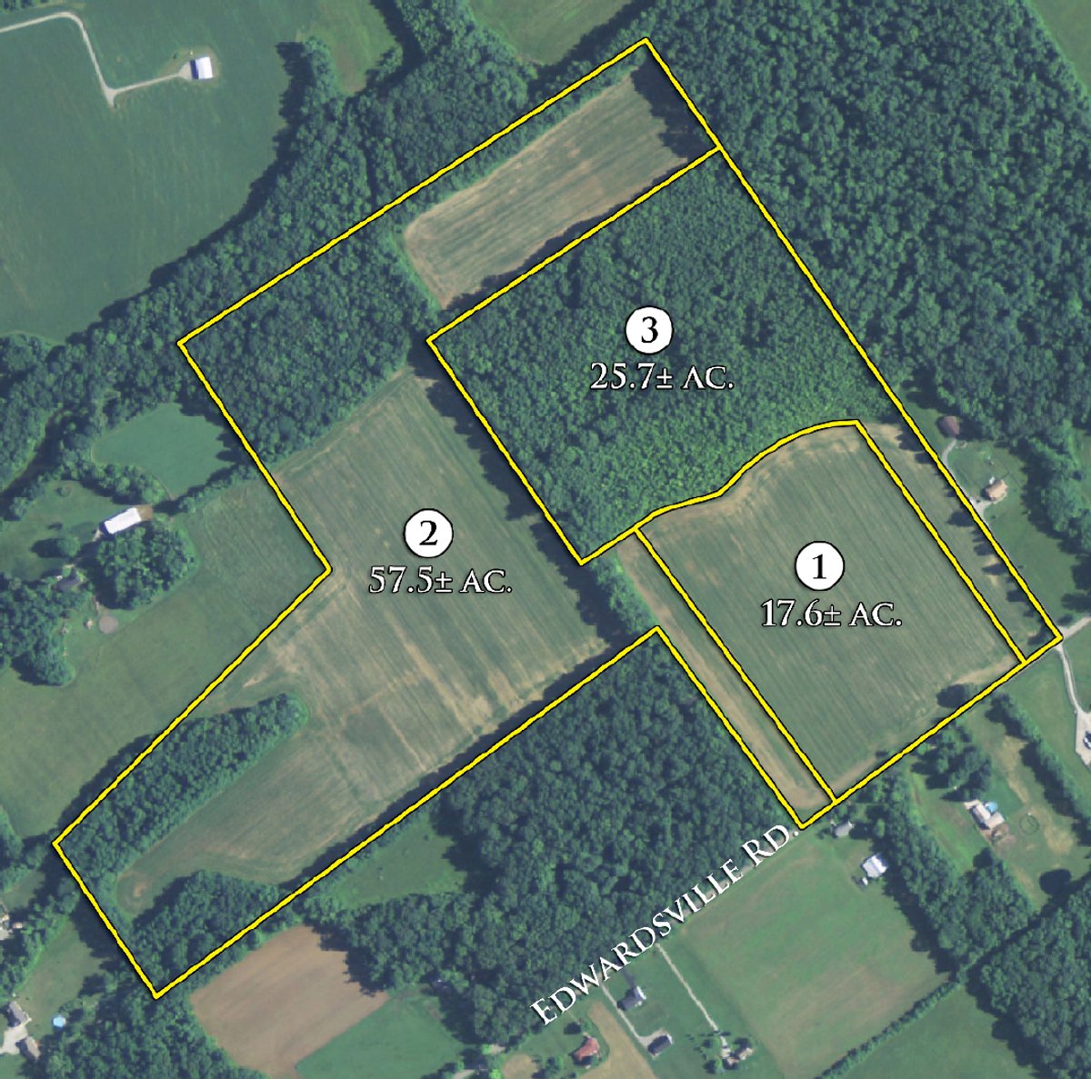 Tract map - PRIME OHIO FARMLAND AUCTION - 100.8 Acres Offered in 3 Tracts
