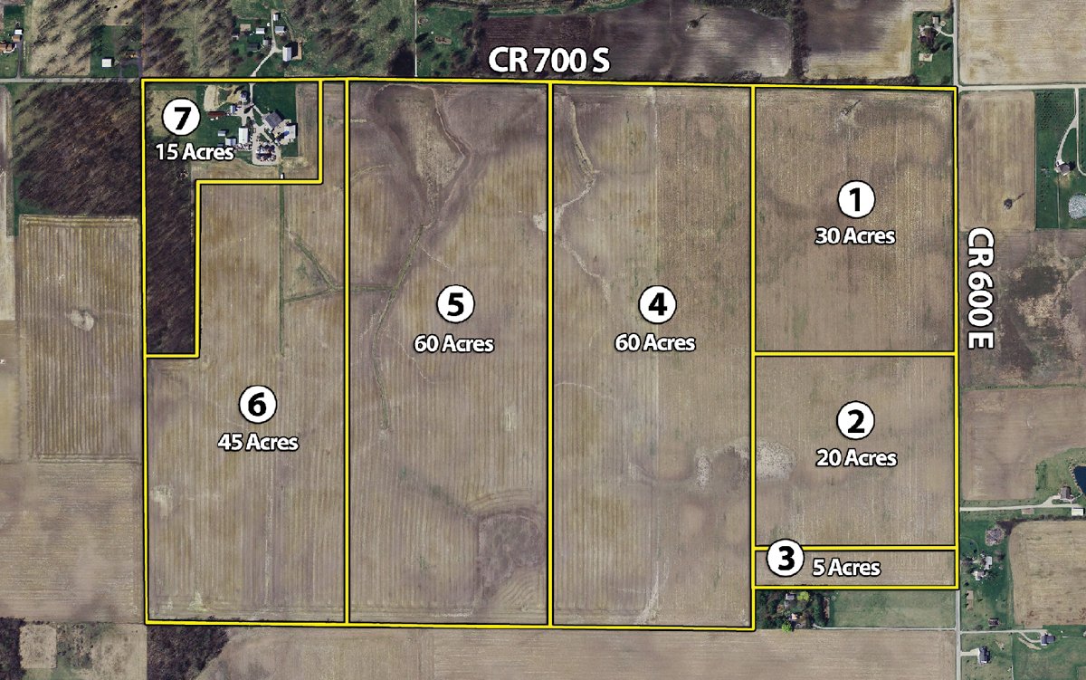 Tract map - 235 Acres Offered in 7 Tracts