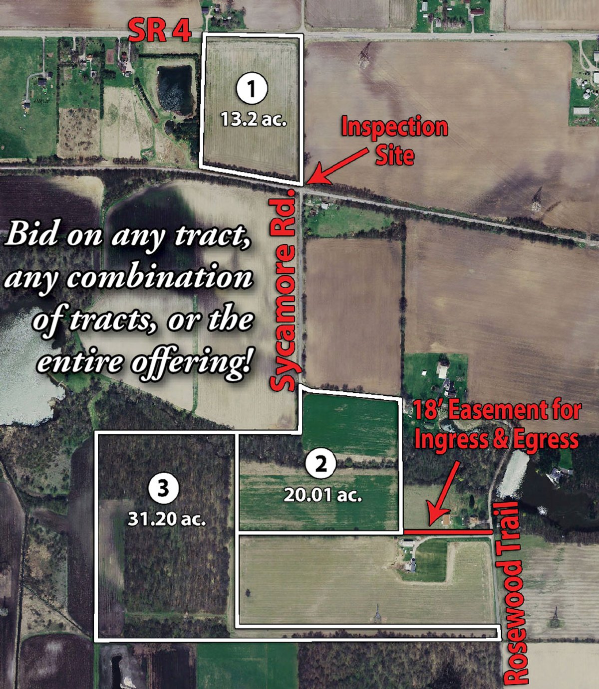 Tract map - 64.4 Acres in 3 Tracts