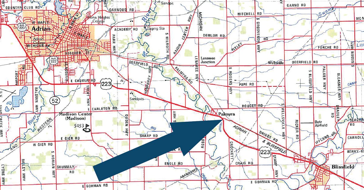 Area map - H. H. Driggs Farms Farm Equipment Auction