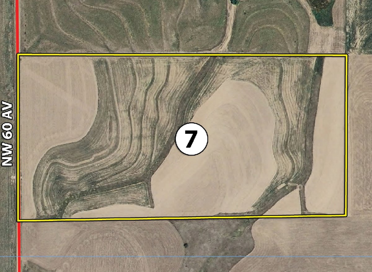 Tract map - Kansas Land Auction - 960 Acres - 7 Farms in 3 Counties