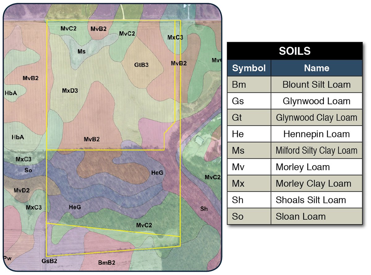 Soil map - 71 Acres Offered in 3 Tracts - J.D. Egolf Estate