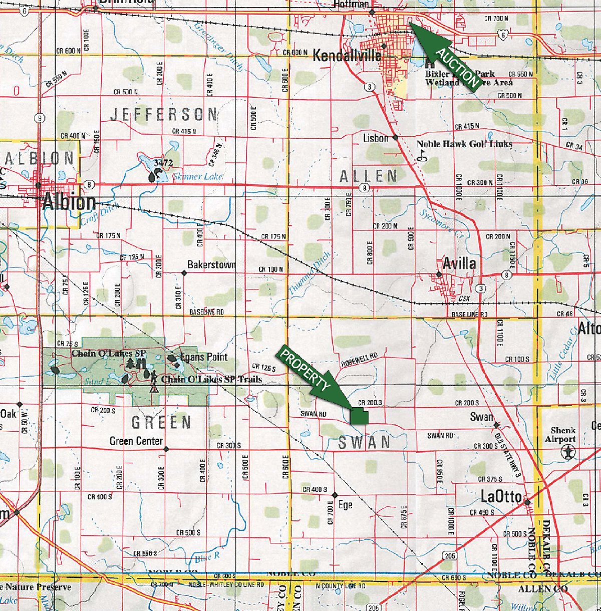 Area map - 87 Acres Offered in 4 Tracts