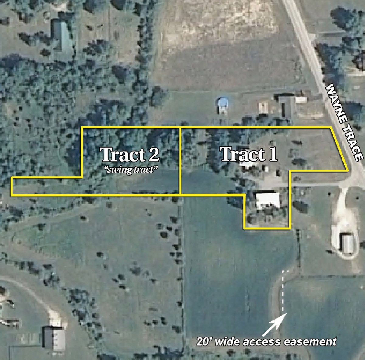 Tract map - 1900's All Brick Home, Metal Frame Barn on 3.42 Acres