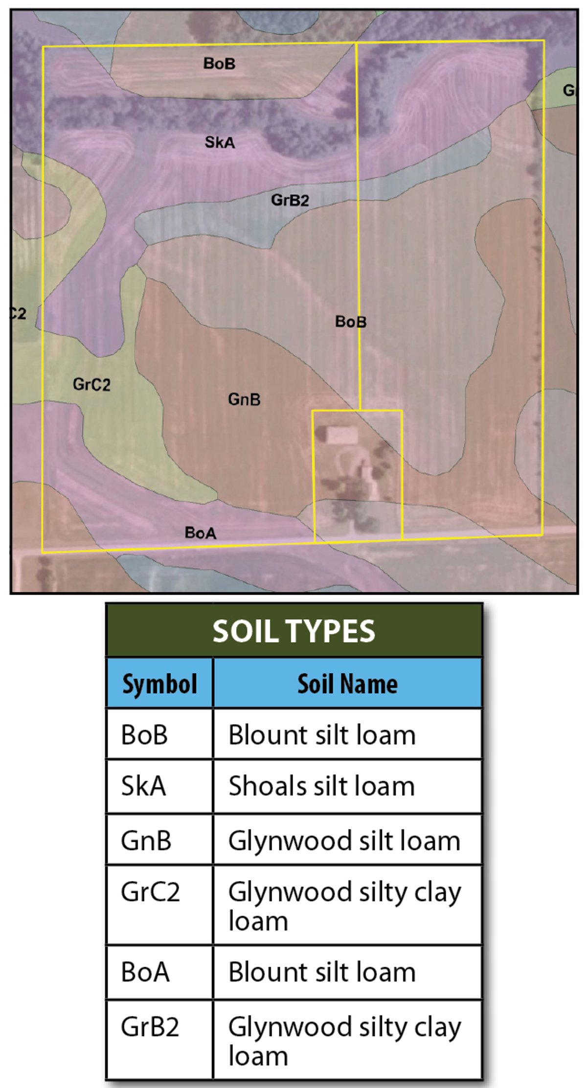 Soil map - 2 Farms - 120 Acres Offered in 9 Tracts