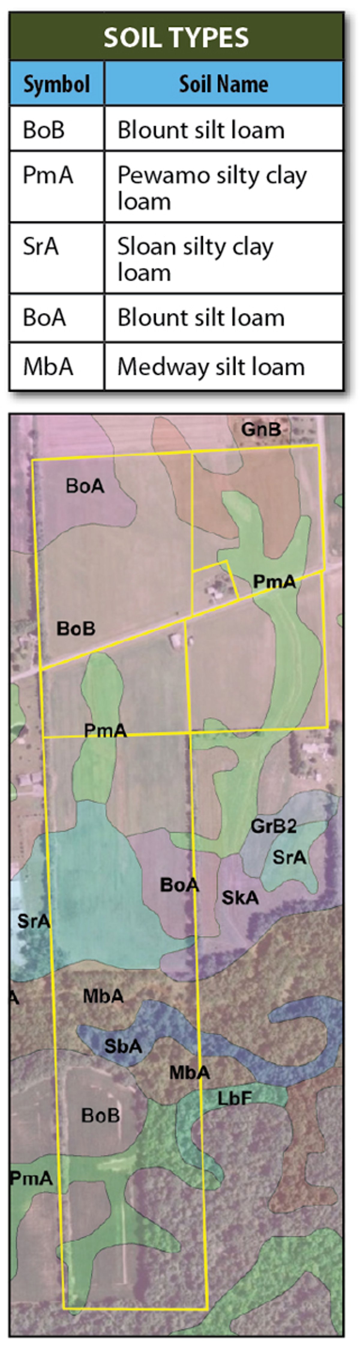 Soil map - 2 Farms - 120 Acres Offered in 9 Tracts
