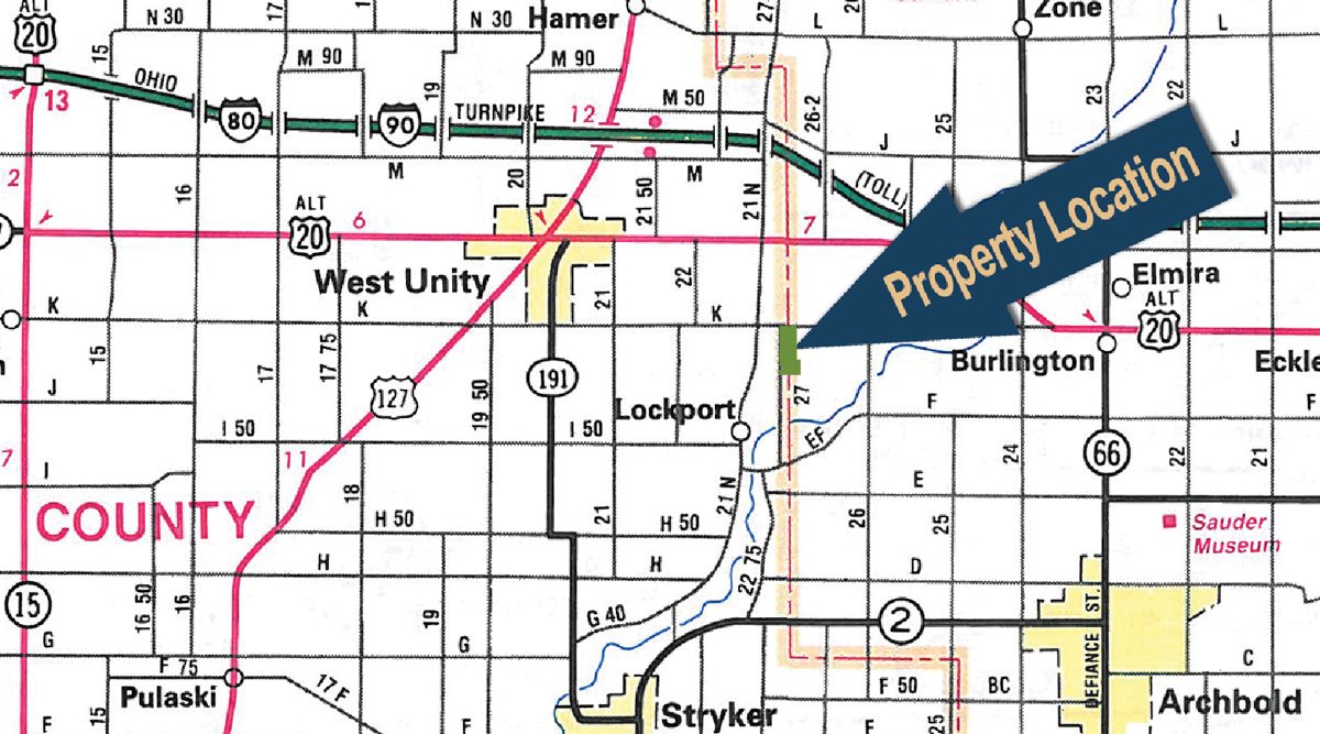 Area map - 127 Acres Offered in 4 Tracts