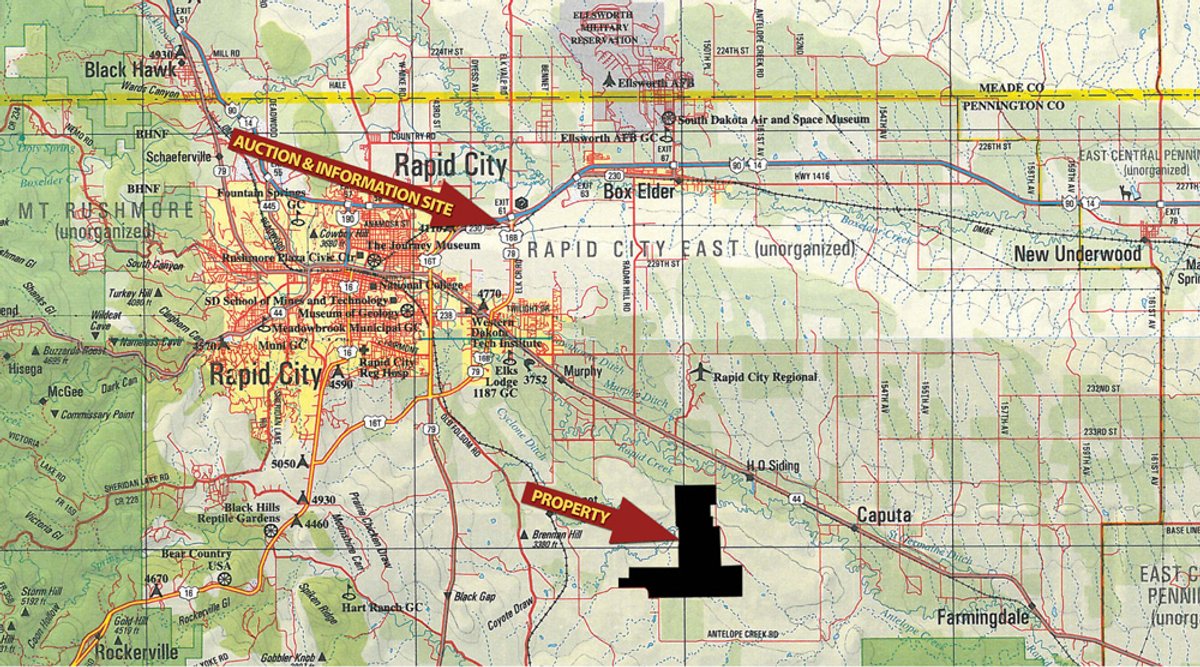 Area map - Land Auction - 2,485 Acres in 23 Tracts, Prime Pasture, Newer Country Home