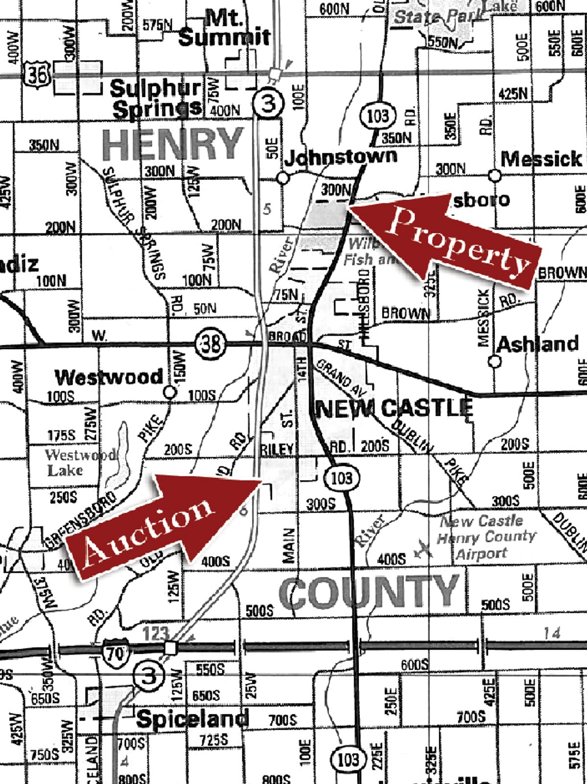Area map - 175+/- Acres in 5 Tracts
