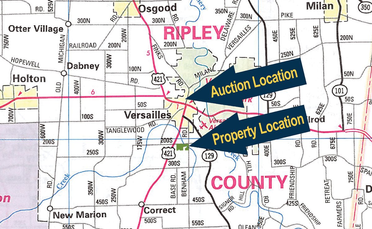 Area map - 65+/- Acres Offered in 2 Tracts