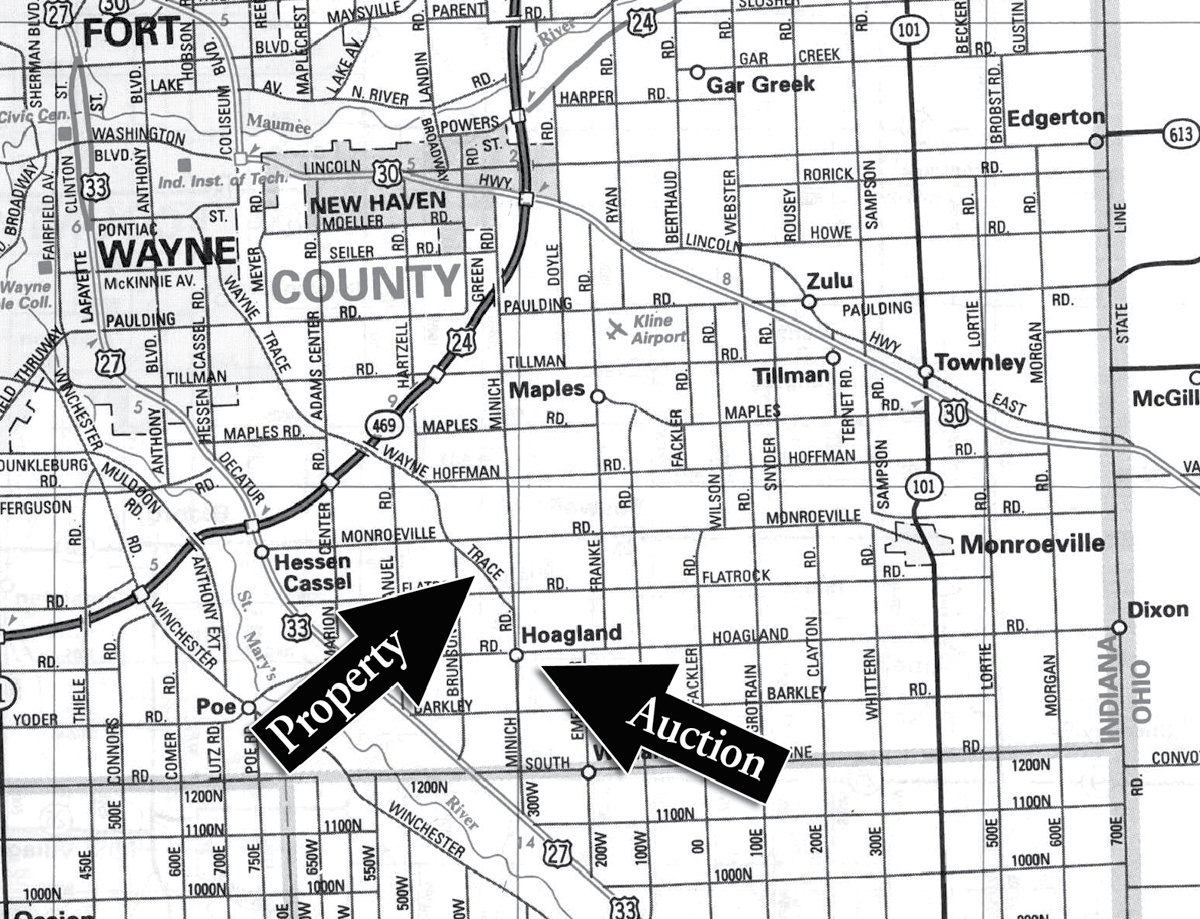 Area map - 44 Acres Offered in 3 Tracts