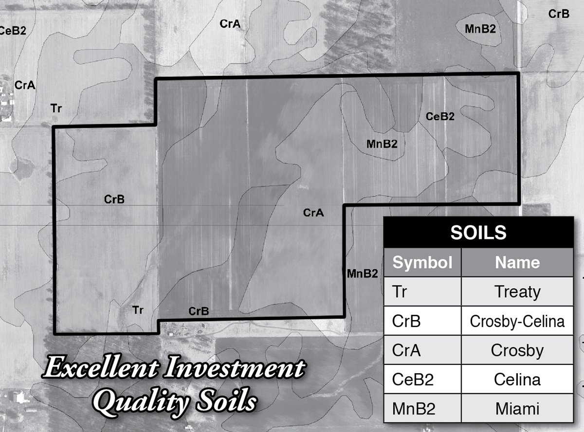 Soil map - AUCTION CANCELLED    105+/- Acres Offered in 1 Tract