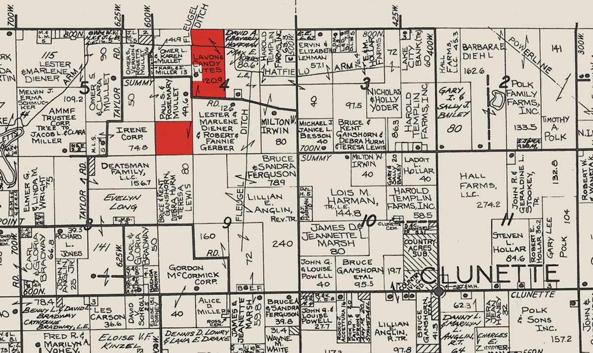 Plat map - Land Auction, 113 Acres in 5 Tracts, Tillable, Building Sites, Hunting