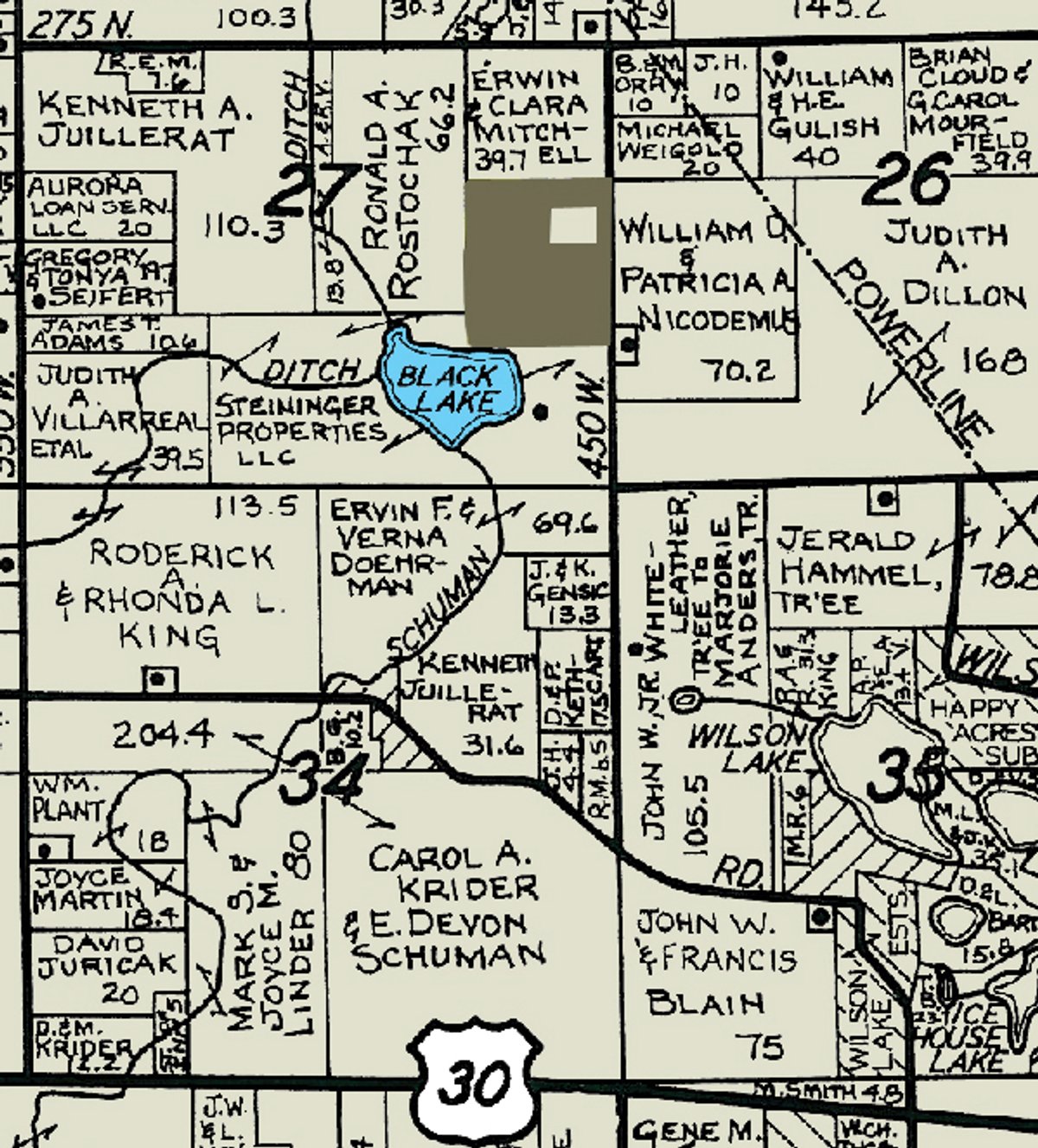Plat map - 37 Acres Offered in 4 Tracts