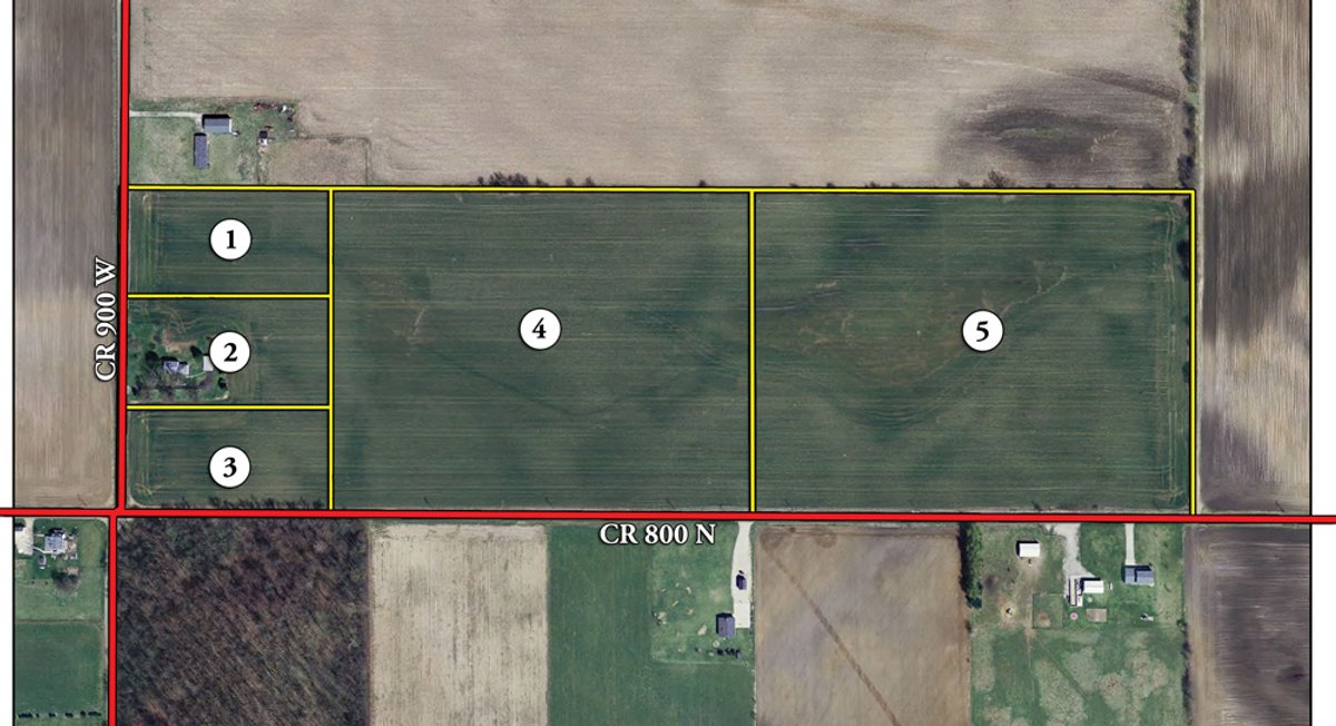 Tract map - Real Estate & Personal Property Auction - 50 Acres in 5 Tracts