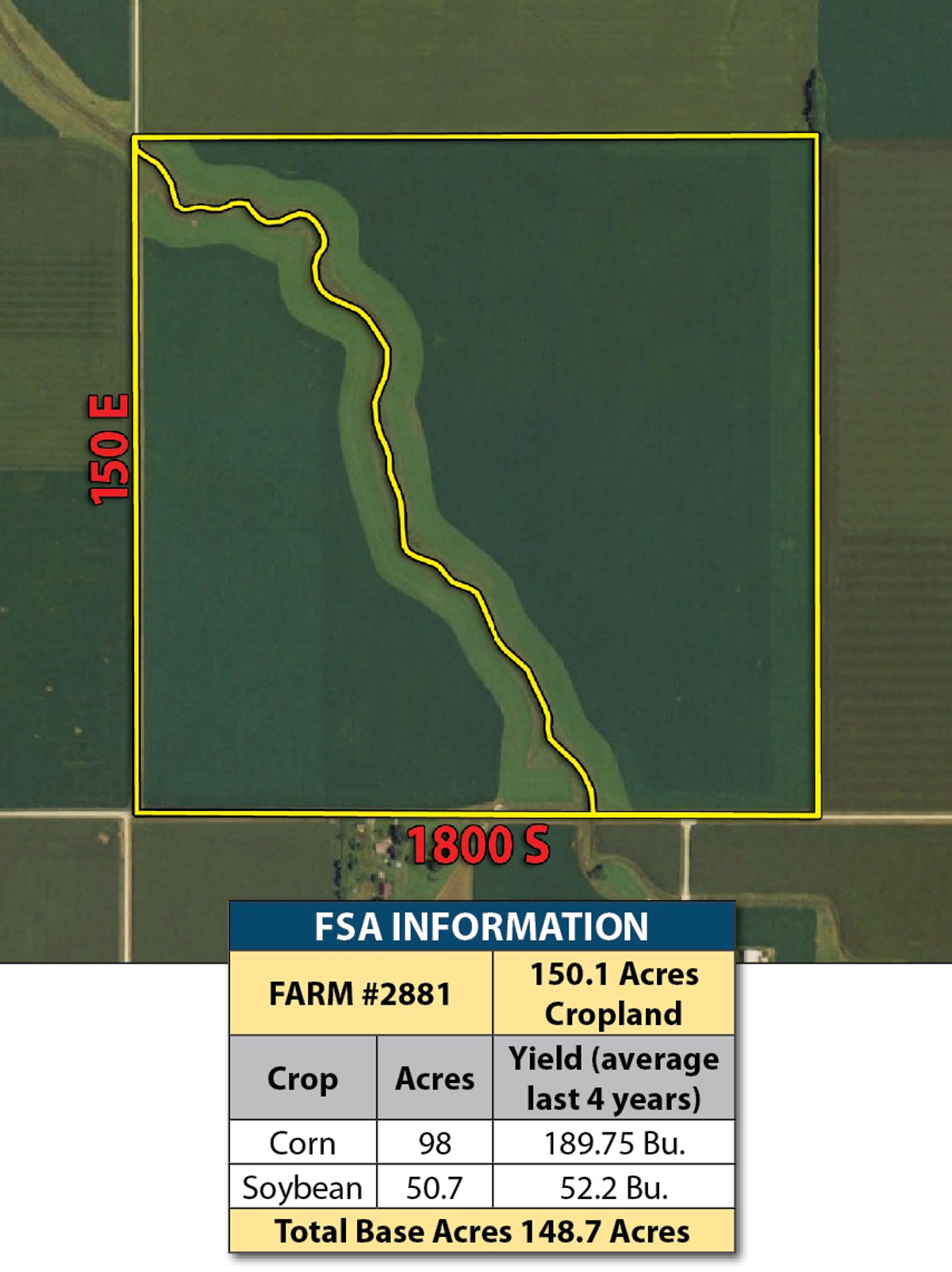 Tract map - 160+/- Acres Offered in 2 Tracts