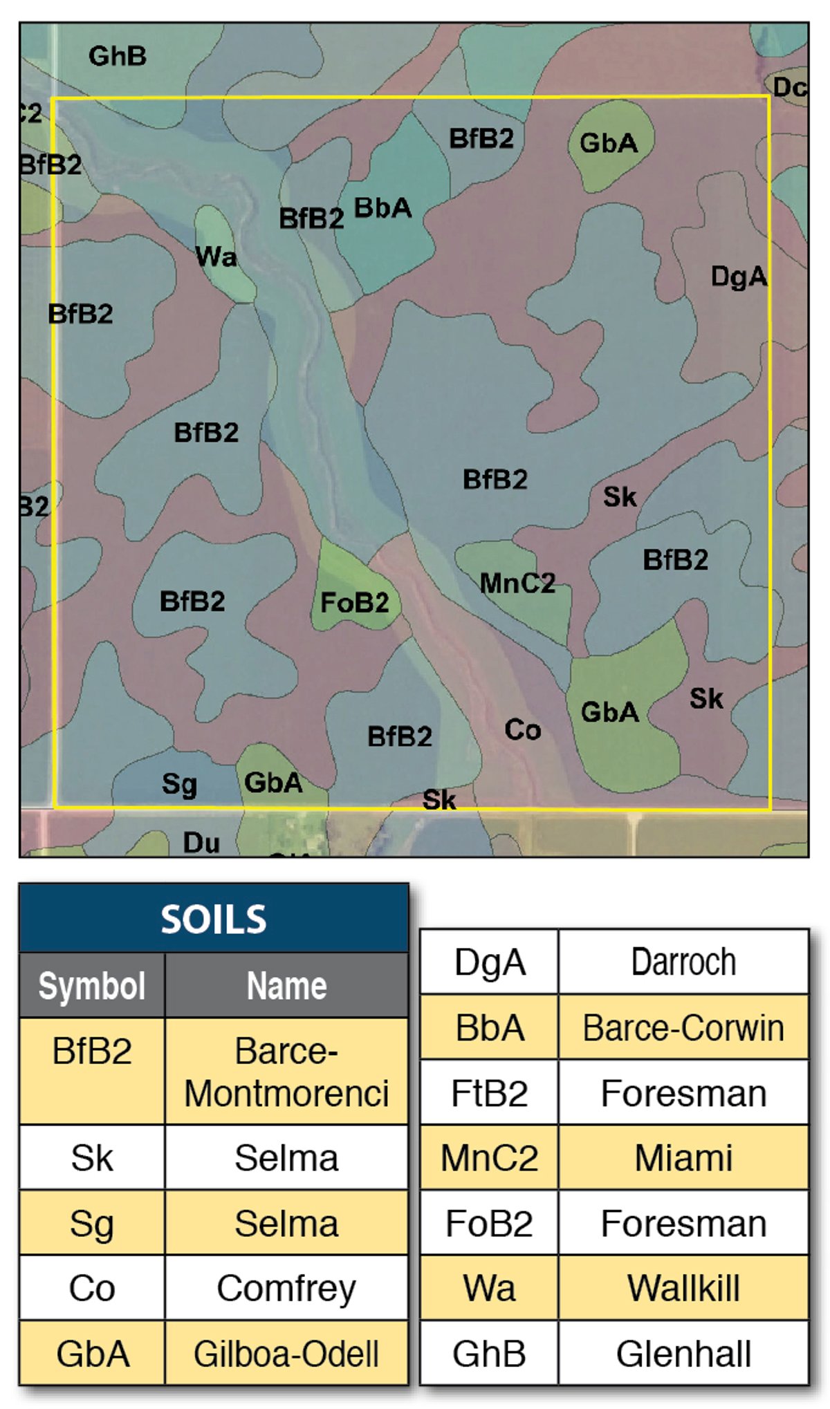 Soil map - 160+/- Acres Offered in 2 Tracts