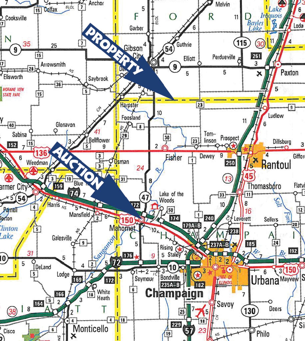 Area map - 143+/- Acres Offered in 4 Tracts