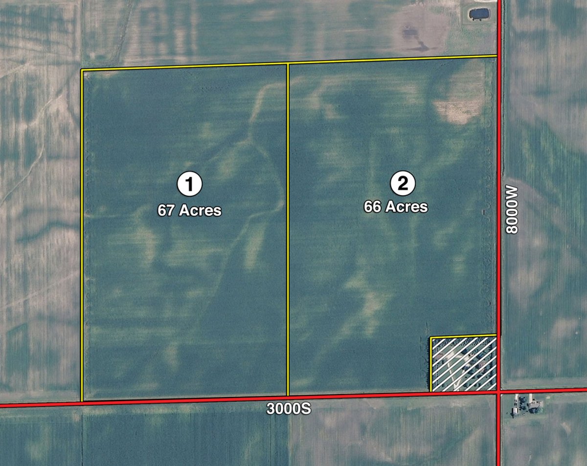 Tract map - 133 Acres Offered in 2 Tracts or Combination