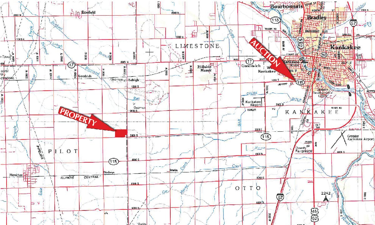 Area map - 133 Acres Offered in 2 Tracts or Combination