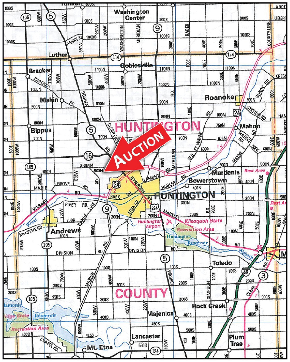 Area map - Reed Family Personal Property AUCTION