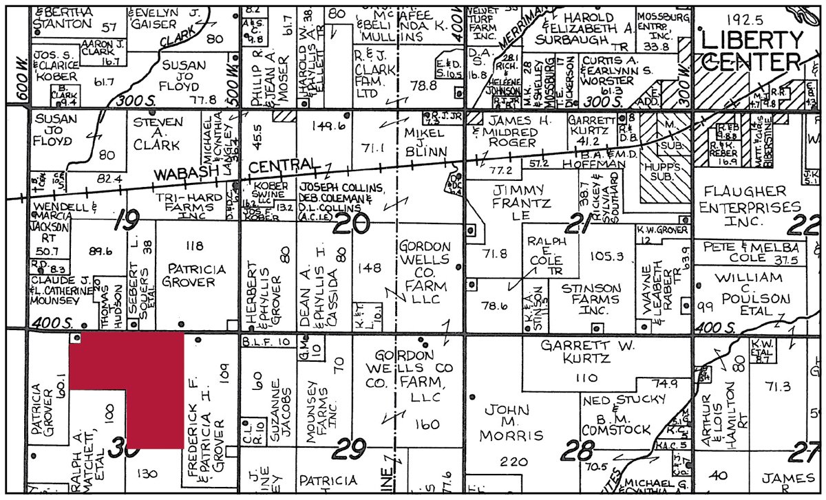 Plat map - 118 Acres Offered in 5 Tracts