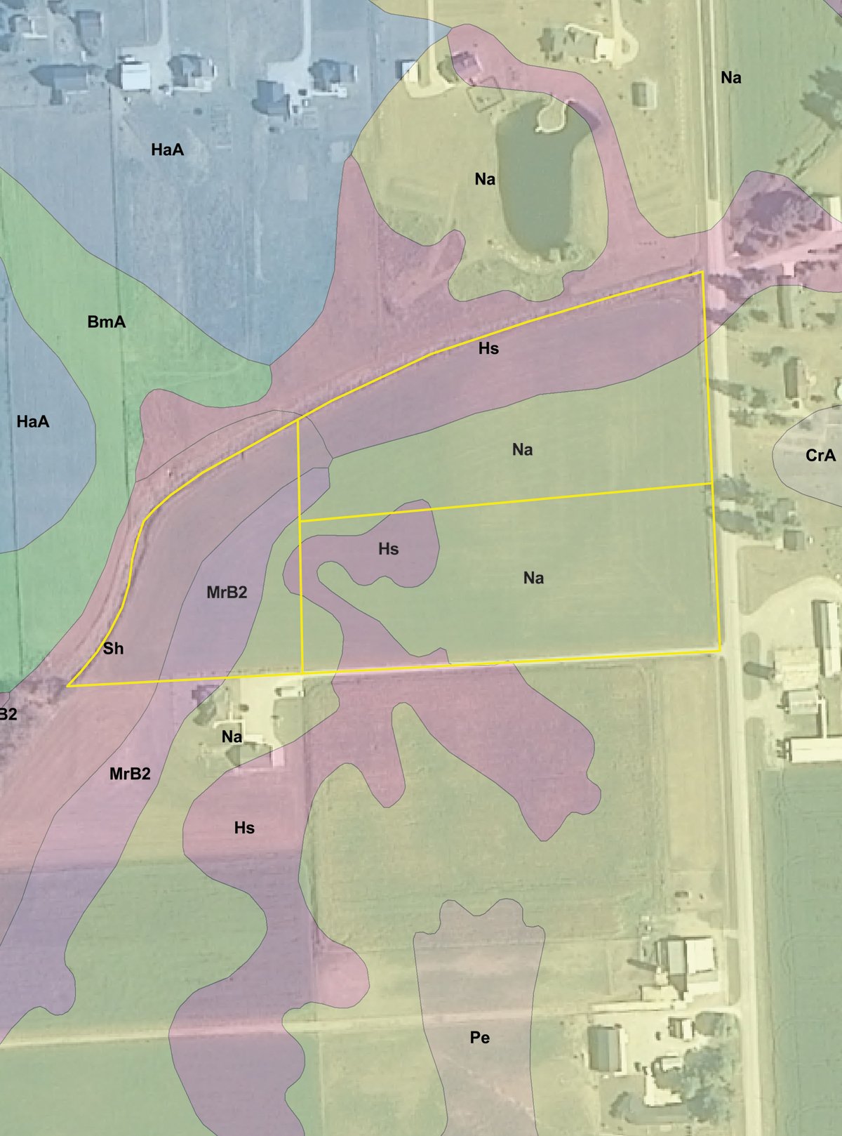 Soil map - 51.5 Acres Offered in 5 tracts, 2 Farm Sites