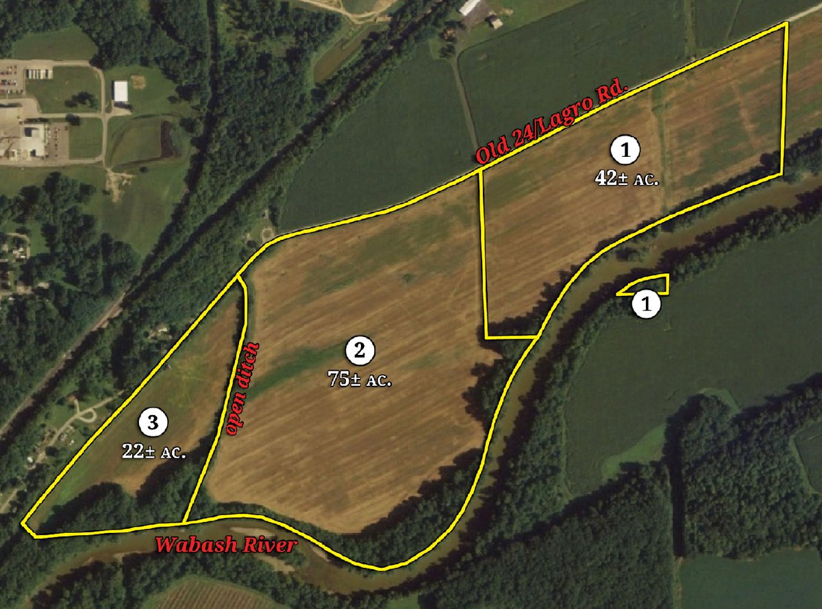 Tract map - 139+/- Acres Offered in 3 Tracts