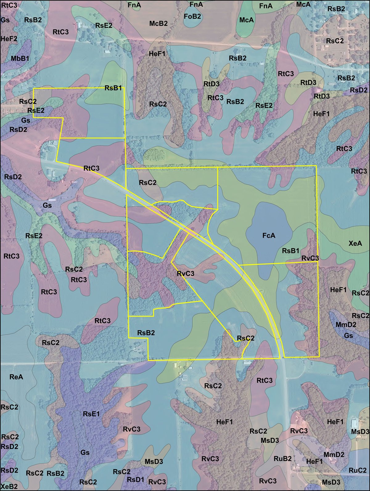 Soil map - 185+/- Acres Offered in 10 Tracts