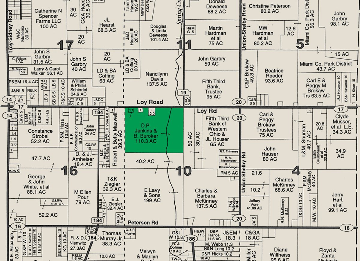Plat map - Land Auction: 111 Acres in 4 Tracts, Mostly Productive Tillable Land, Woods, Building Site