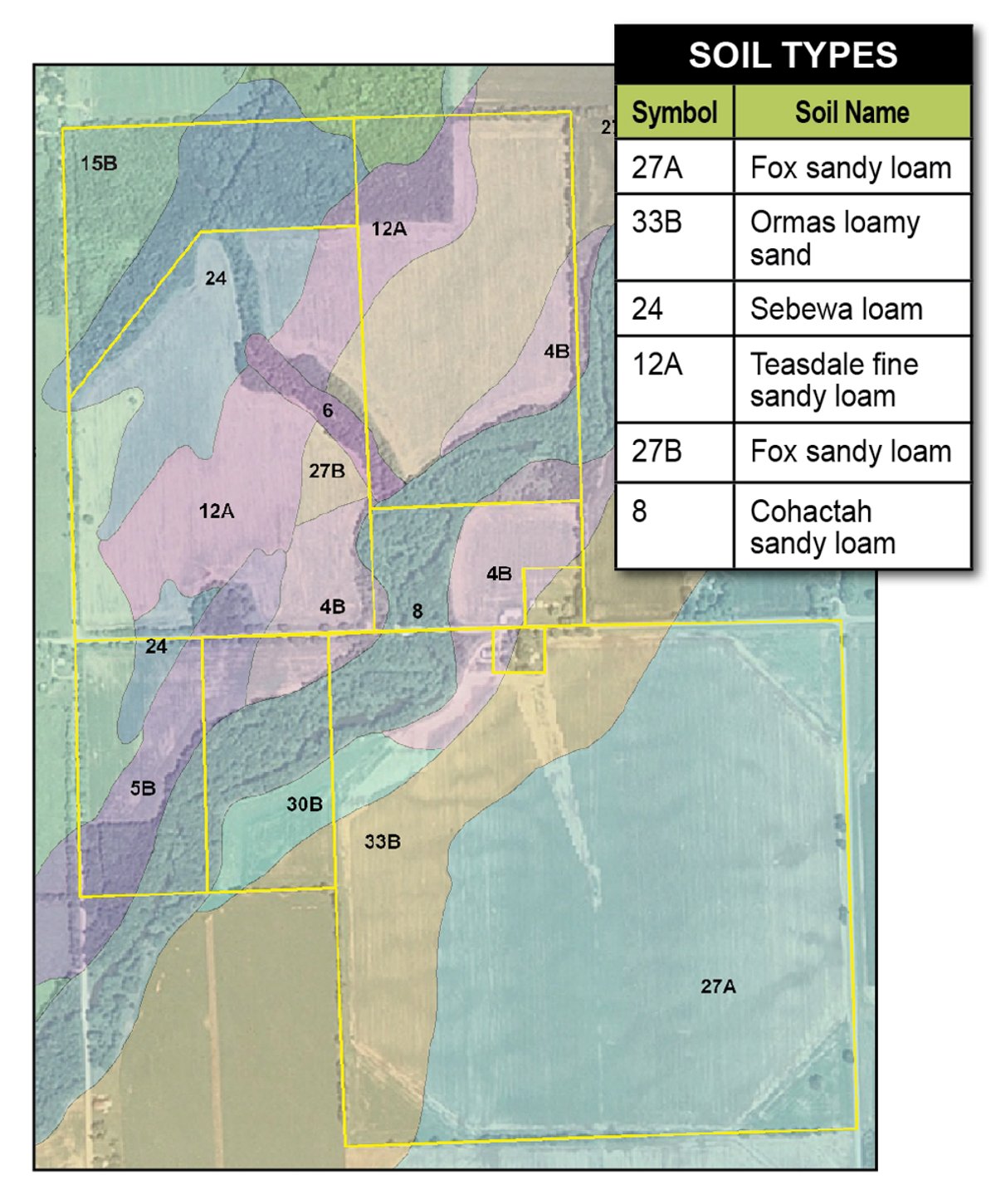 Soil map - 363 Acres Offered in 9 Tracts