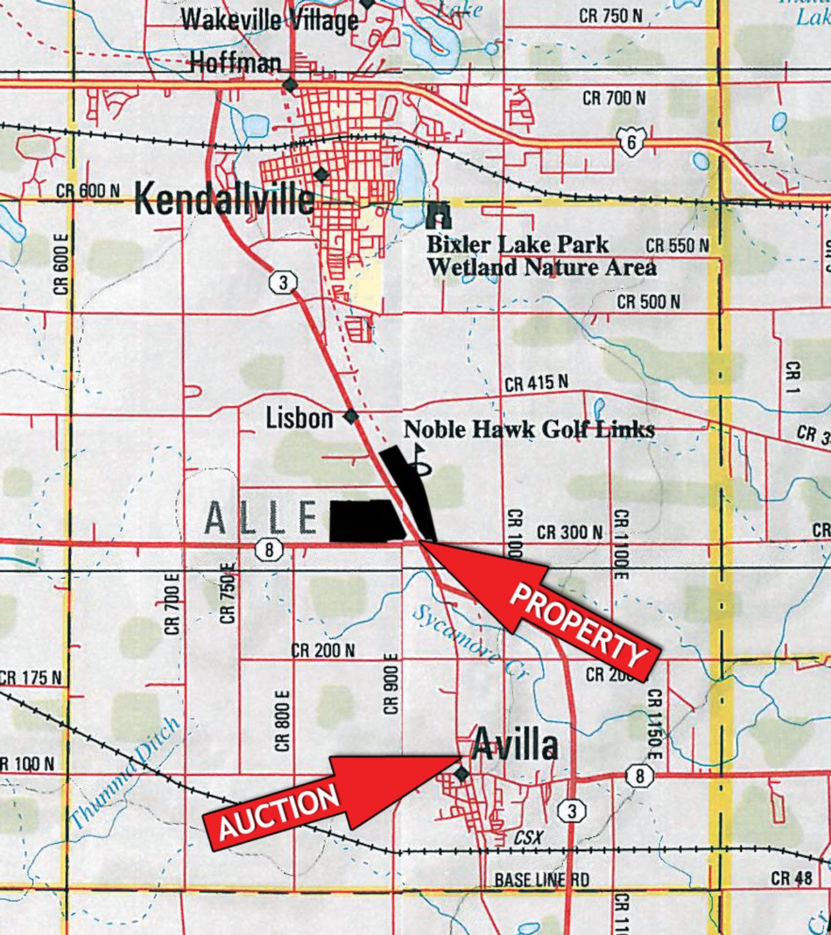 Area map - Land Auction - 62 Acres in 6 Tracts. Productive Tillable Land, Potential Commercial Sites, Investment Potential