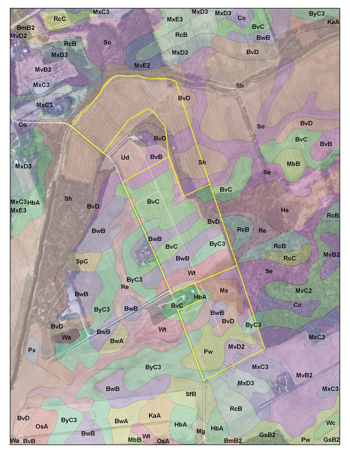 Soil map - 88+/- Acres Offered in 3 Tracts