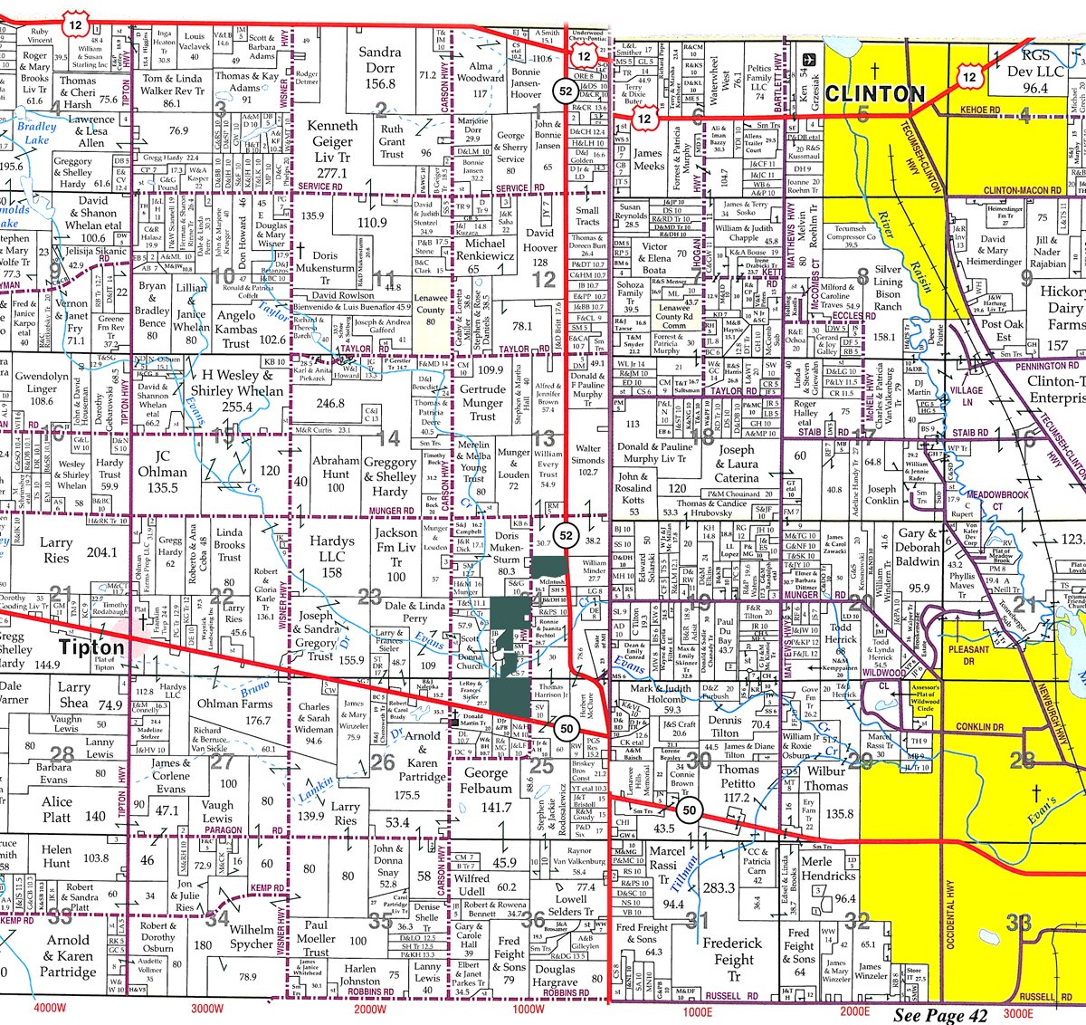 Plat map - 97+/- Acres in 5 Tracts