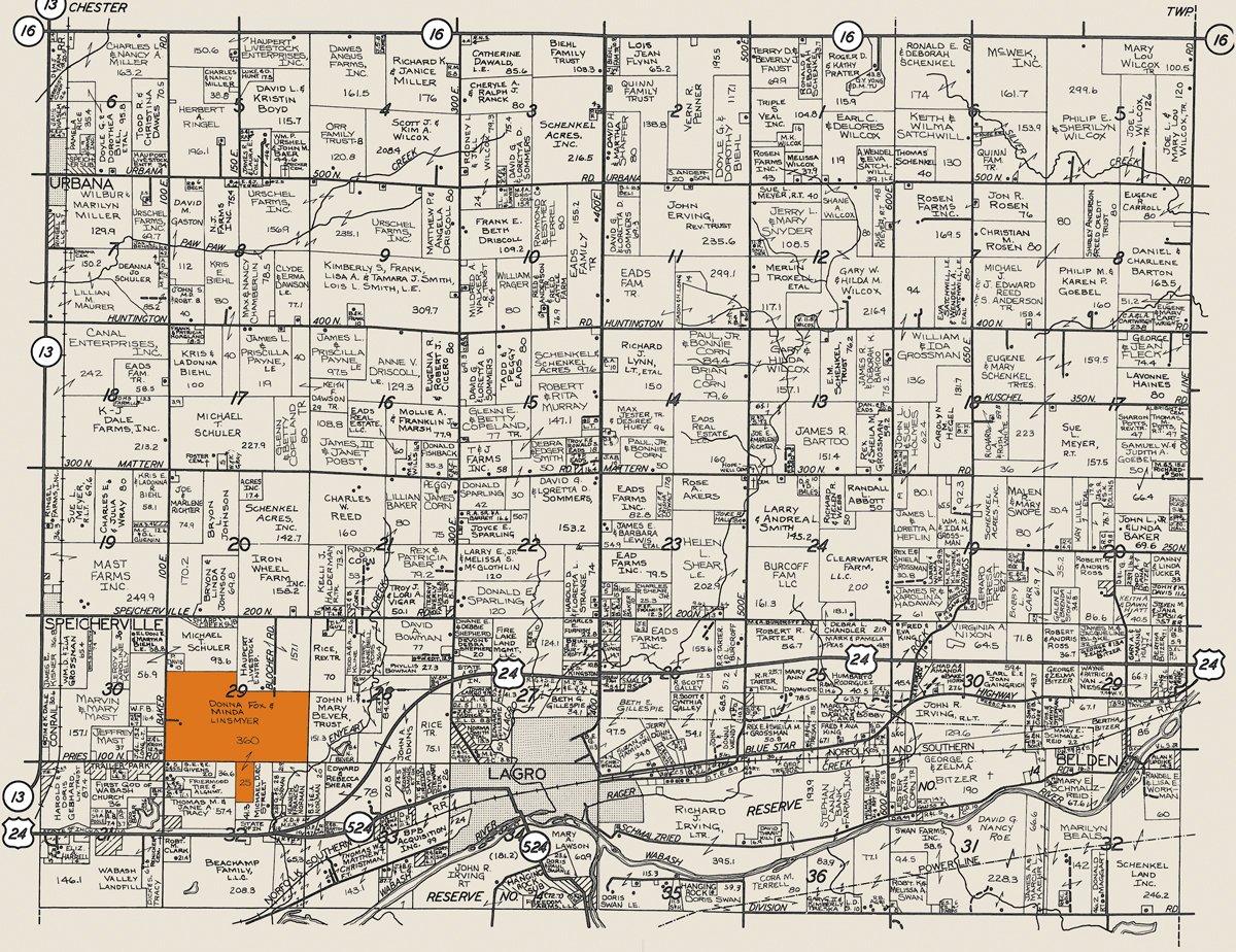 Plat map - 385+/- Contiguous Acres Offered in 7 Tracts