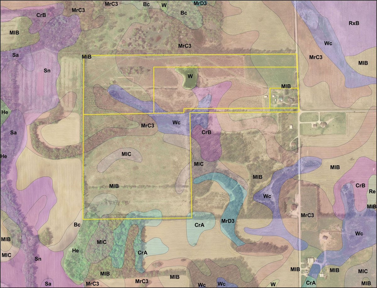 Soil map - AUCTION CANCELLED TONIGHT!! SOLD Prior to Auction! 84+/- Acres Offered in 4 Tracts