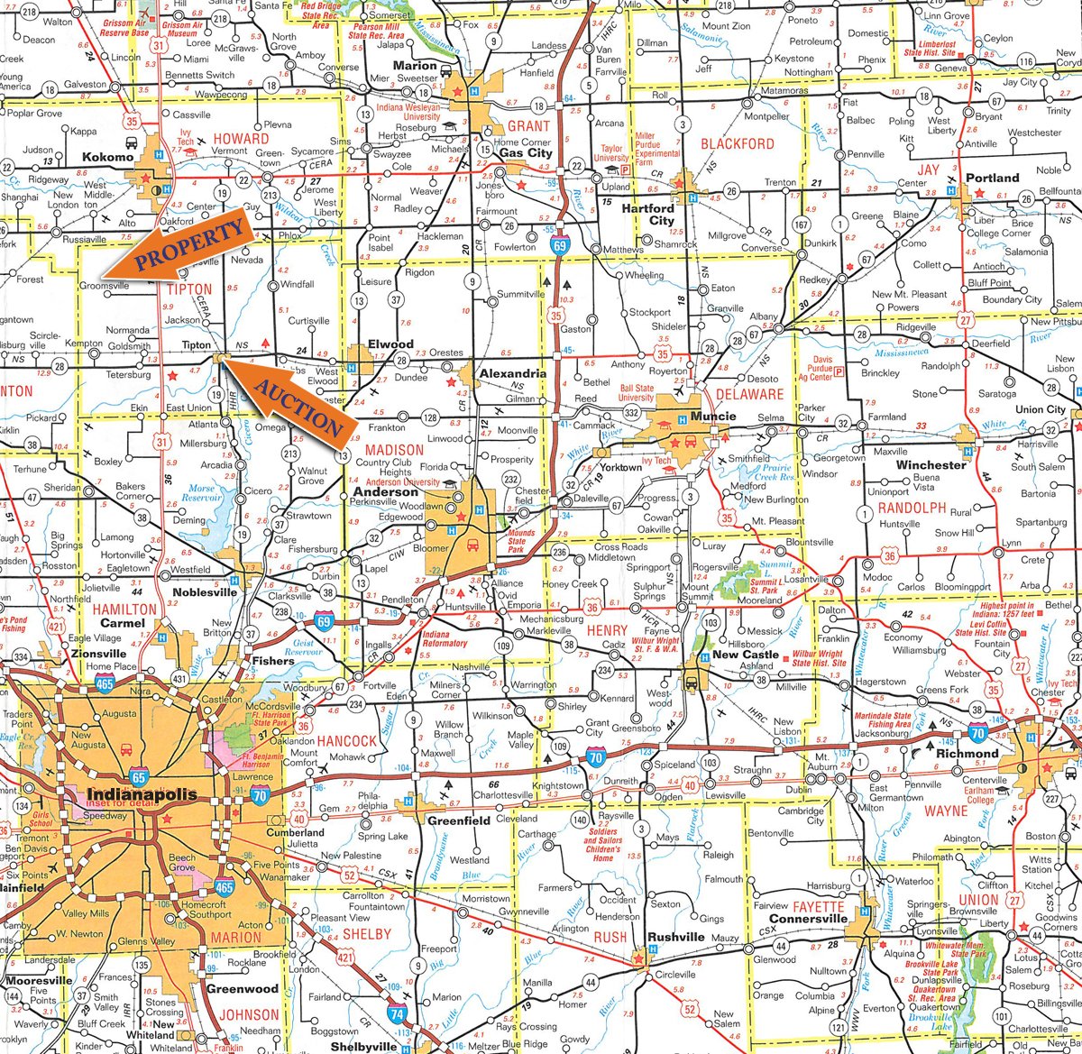 Area map - 192.5+/- Acres Offered in 3 Tracts