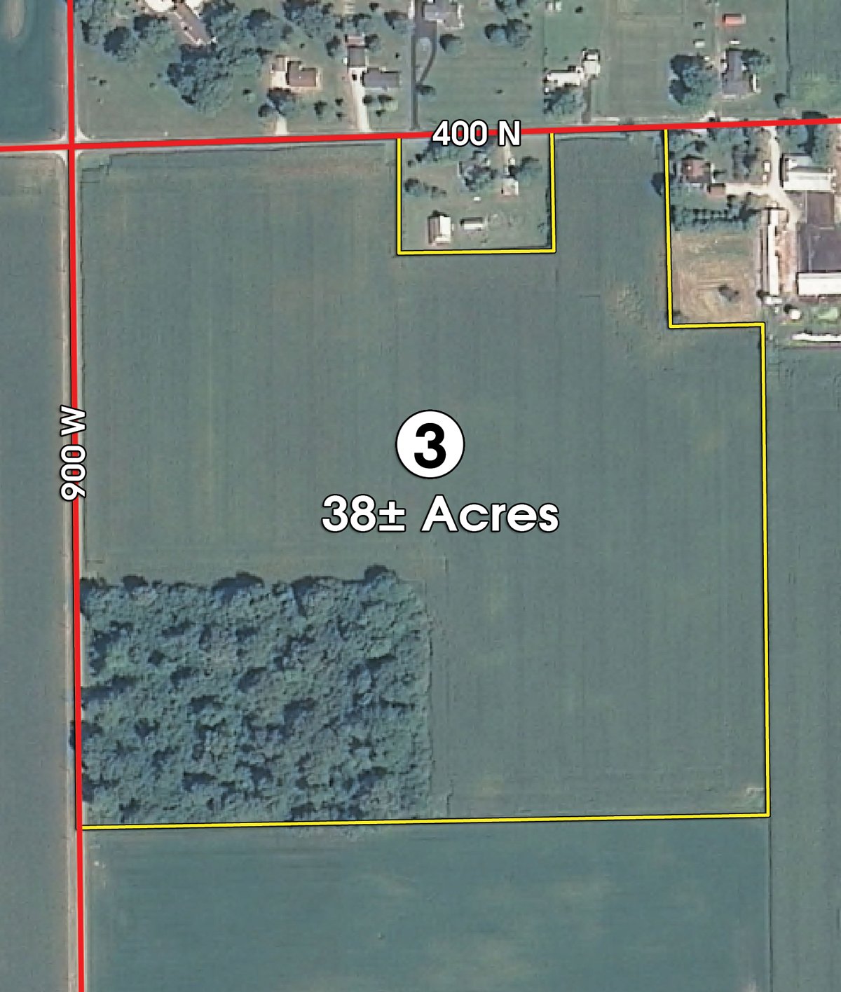 Tract map - 192.5+/- Acres Offered in 3 Tracts