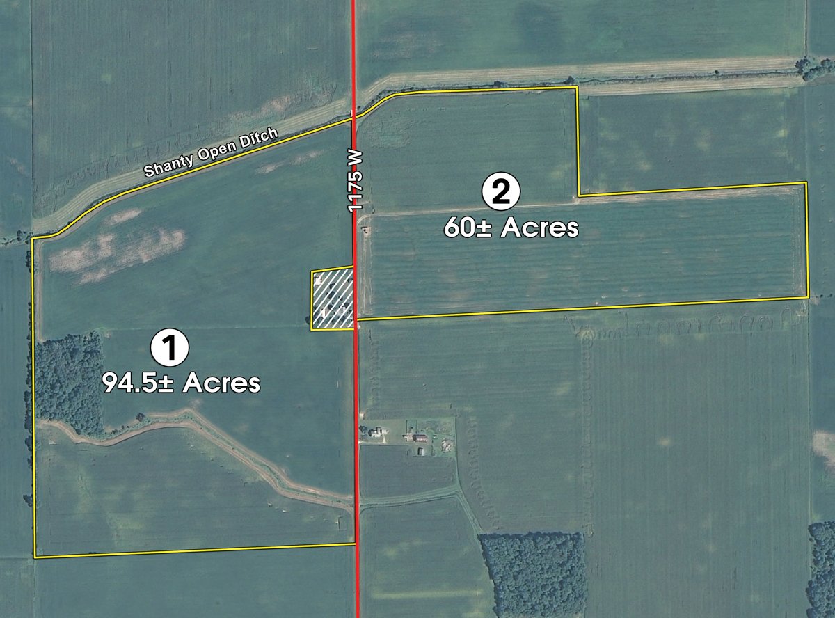 Tract map - 192.5+/- Acres Offered in 3 Tracts