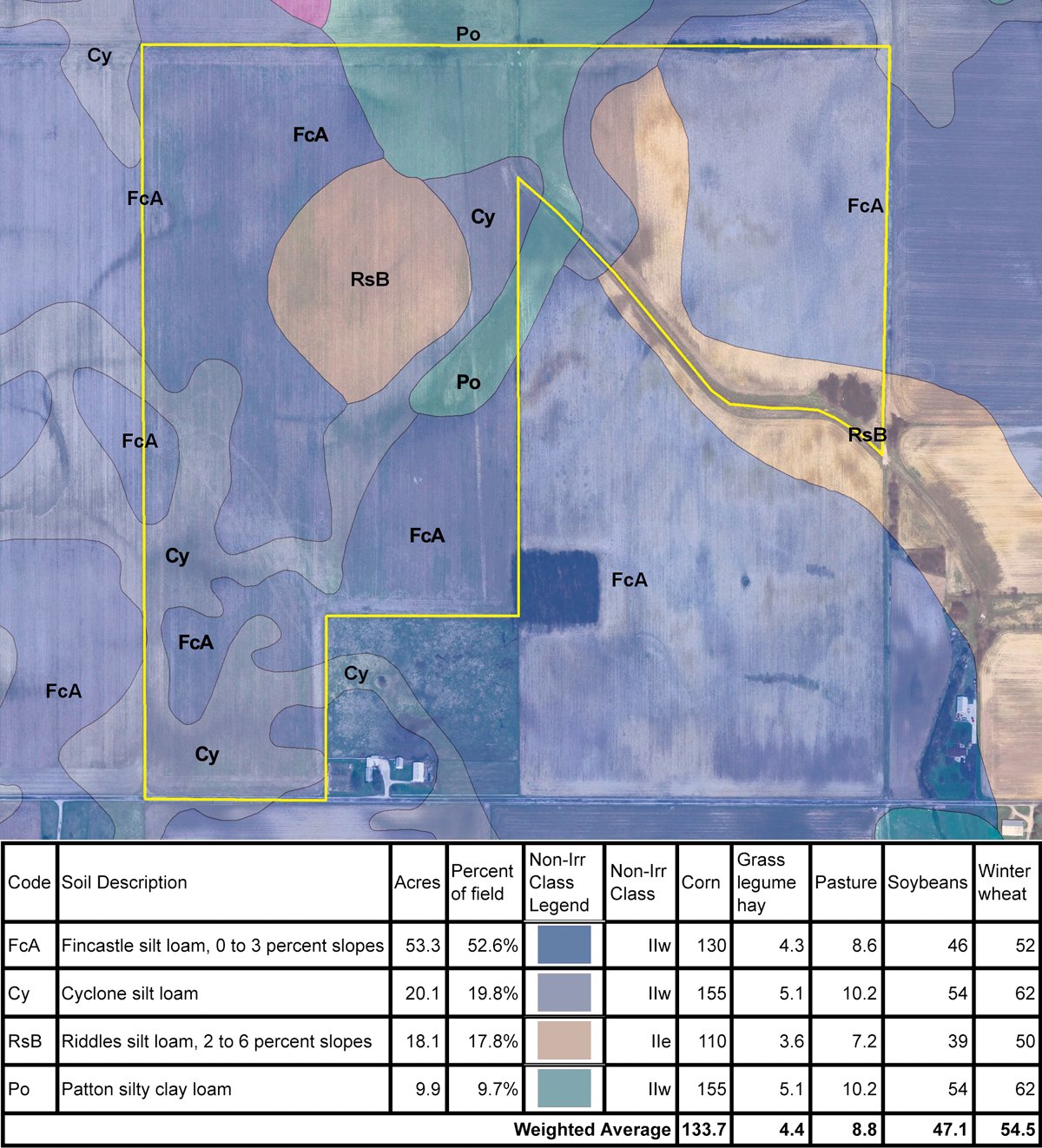 Soil map - 100 Acres Land Auction