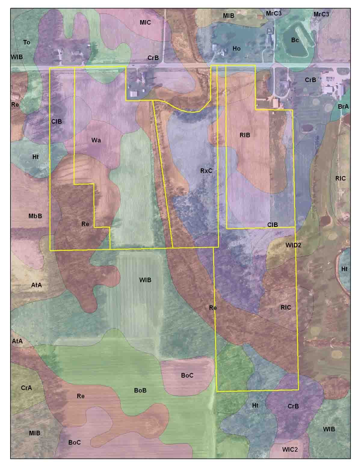 Soil map - 75.5 Acres Offered in 5 Tracts