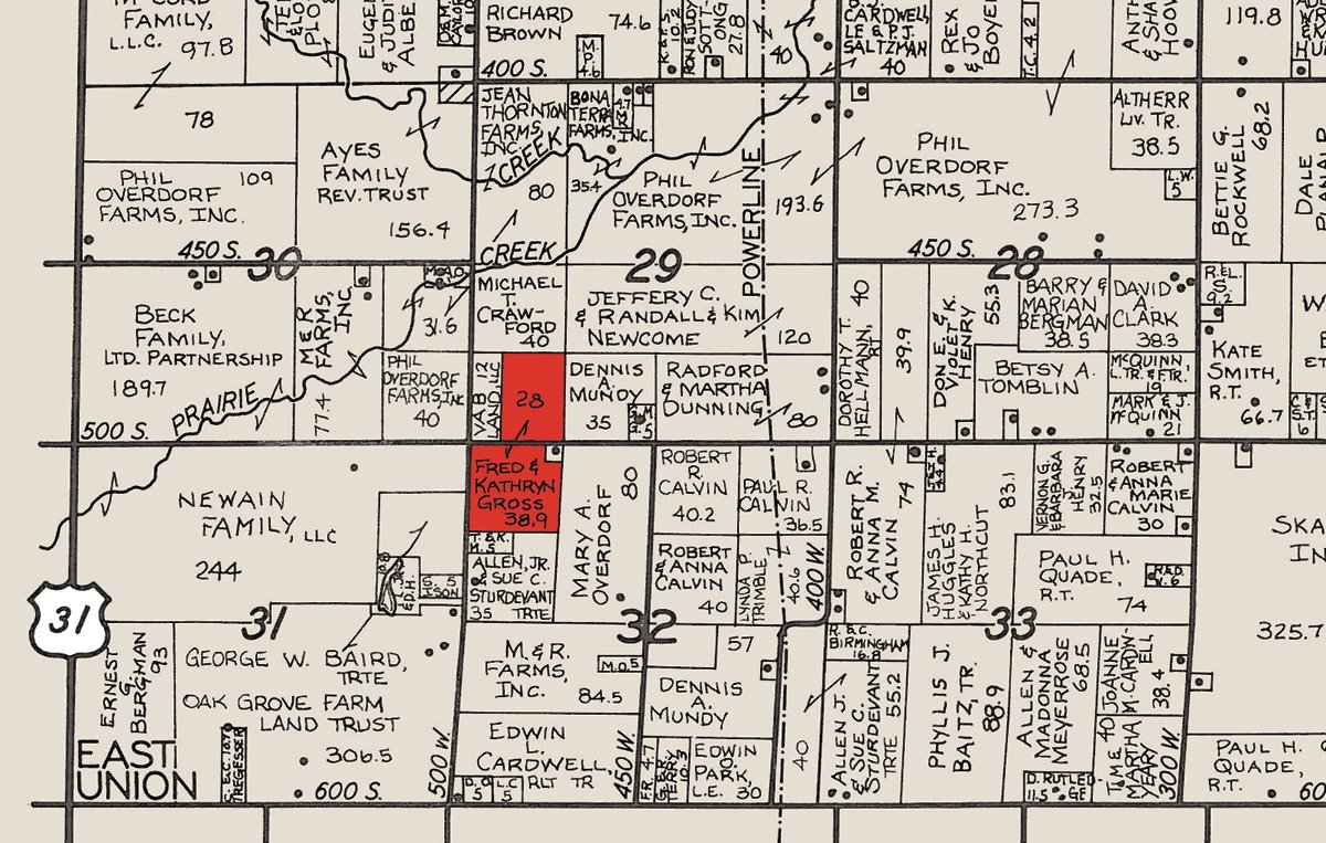 Plat map - 66.9+/- Acres Offered in 2 Tracts - Mostly Tillable Farmland